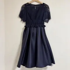 【美品】アサクラ　パーティドレス　ネイビー　サイズ38 結婚式　二次会フォーマル