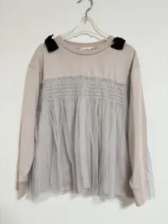 branshes チュール付き長袖カットソー 130