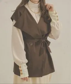 み*様 Ambre Neige オーバージレ ベスト ブラウン 淡色