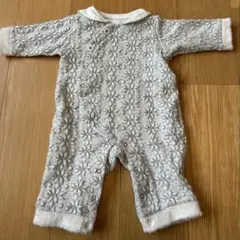 【クリスマスにぴったり！】be be べべ 　雪柄あったかロンパース70cm