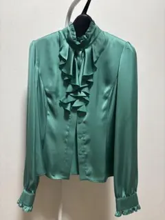 FRANCO FERRARO フリル付きグリーンシャツ サイズ3