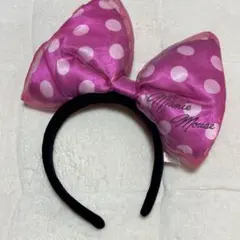 ディズニーカチューシャ　ミニー　ピンクリボン