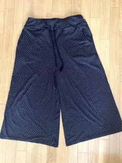 ブラック水玉ガウチョパンツ　L size