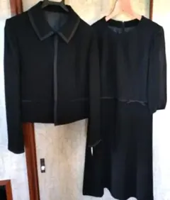 【未使用タグ付】ブラック 喪服 ワンピーススーツ ジャケット