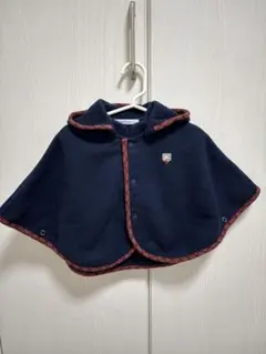 familiar フード付きポンチョ ネイビー 60 70 80 90