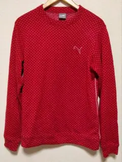 PUMA 赤 ドット柄 クルーネックセーター　メンズ　XL　トップス