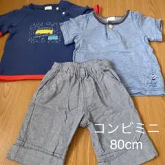コンビミニ　Tシャツ半ズボン３点セットおまとめ売り　８０cmのサムネイル
