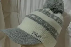 ★2025年秋冬★サンプル品★フィラゴルフ★ボンボン付きニットキャップ★GY