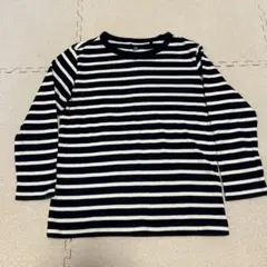 UNIQLO ネイビーホワイト ボーダー　長袖カットソー　110サイズ