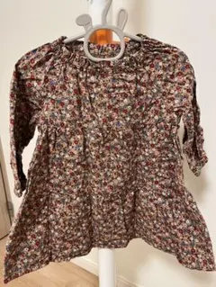 UNIQLO 花柄コットン長袖ワンピース90cm