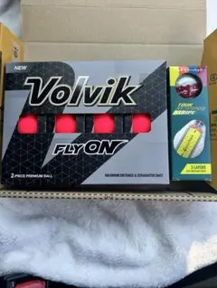 本日限り！Volvik FLY ON 2ピースボール　レッド　おまけ付き