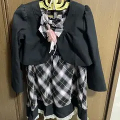 フォーマルドレス ブラック チェック柄 130㎝