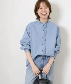 ジャーナルスタンダードレリューム⭐︎フリル付きデニムシャツ