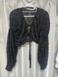PAGEBOY シアー素材 長袖ショート丈カーディガンのサムネイル