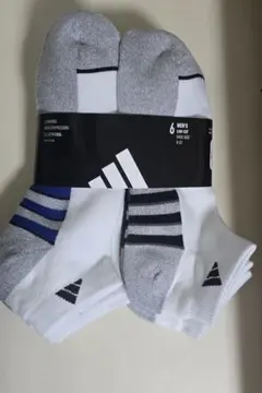 新品 アディダス ソックス6足 メンズ黒青 25〜28cm