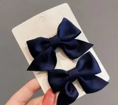 【新品・未使用】子供 女の子用リボンヘアクリップ 2個セット