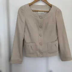 anysis ノーカラージャケット ベージュ Mサイズ　オンワード樫山