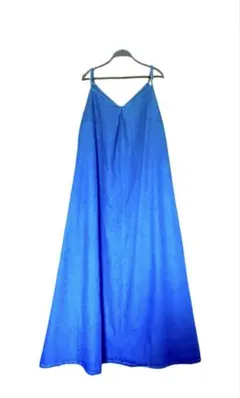 デニムワンピース 美品　XL-XXL ゆったり 赤色ポーチおまけ付