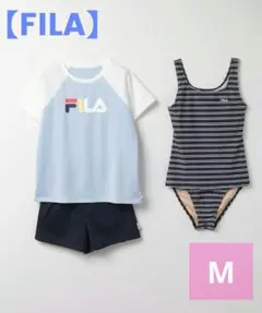 【FILA】吸水速乾/紫外線対策/UVケア ラグランロゴTシャツ付き水着4点LB