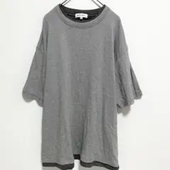 ザショップティーケー　Tシャツ　レイヤード　大きいサイズ　グレー　ゆるだぼ　綿のサムネイル