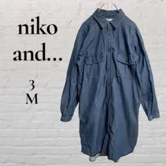 【niko and…】【M】3 ワンピース　デニム　コットン　カジュアルシャツ
