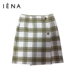 美品　IENA イエナ　スカート　2way チェック　ベージュ　グリーン　36