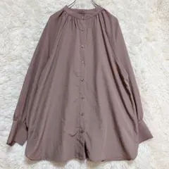 【テチチ】 ブラウス (F) ピンクベージュ 長袖 ギャザー ゆったり 上品