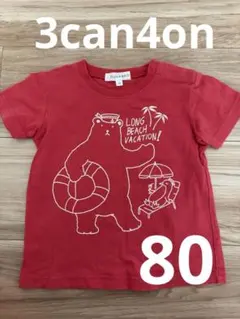 3can4on 半袖Tシャツ 赤80のサムネイル