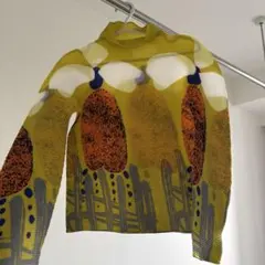 美品　ISSEY MIYAKE プリーツ 長袖 トップス 黄色のサムネイル