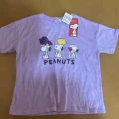 【新品】PEANUTS スヌーピー 半袖Tシャツ 紫のサムネイル
