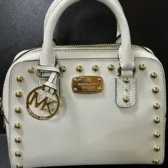 【美品】マイケルコース 2way バッグ 白 レザー ゴールド金具 スタッズ