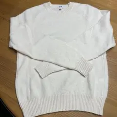 新品　UNIQLO アイボリー シンプルセーター Sサイズ　ウール100%