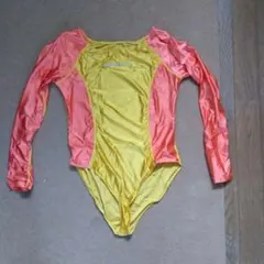 AMOREZY 長袖ボディスーツ イエロー ピンクXL