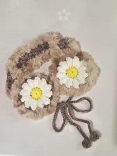 花モチーフのふわふわイヤーマフ