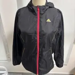 adidas ウィンドブレーカー フード付き 黒　adida美品