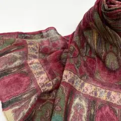 美品✨ETRO ペイズリー柄ストール マルチカラー シルクxウール混合