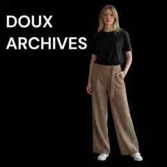 セール【DOUX ARCHIVES】美品 日本製 カジュアルパンツ チェック 茶のサムネイル