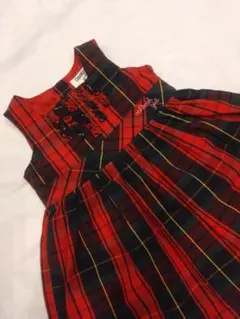 OshKosh 赤・黒・緑 チェック ワンピース