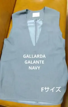 GALLARDAGALANTE NAVY Vネック ベスト ジレ フリーサイズ