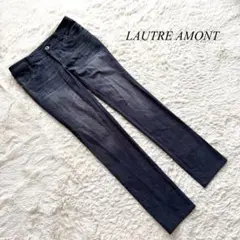 H0【ロートレアモン】スキニーパンツ　デニムライク　ネイビー　38 ストレッチ