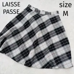 LAISSE PASSE レッセパッセ 膝上スカート チェック ミニ丈