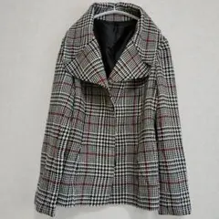 Lapis チェック柄ウールコート M