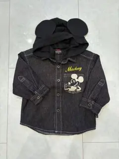 【新品未使用タグ付き‼️】ディズニー　ミッキー フード付きデニムジャケット