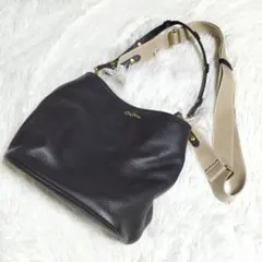 ✨美品✨ Cath Kidston 2WAY ショルダーバッグ 巾着付 本革 黒