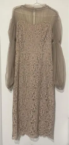 rienda チュールコンビレースタイトワンピース M