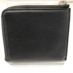 JSB ブラック　レザー　型押し　小銭入れ　コインケース　ジッパー