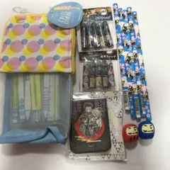 【新品】 合格鉛筆と限定柄ペンケース　鬼滅の刃文具セット　だるま消しゴム付き