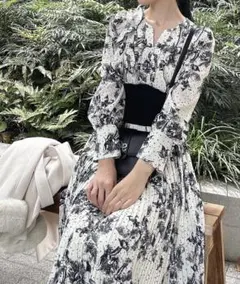 anmille アンミール フラワードットリブ ワンピース