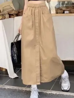 【Vipoa】アメリカンレトロカーゴスカート ベージュ