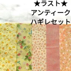 【ラスト★】生地 綿 オレンジ ボタニカル 花柄 小花柄 いちご はぎれセット